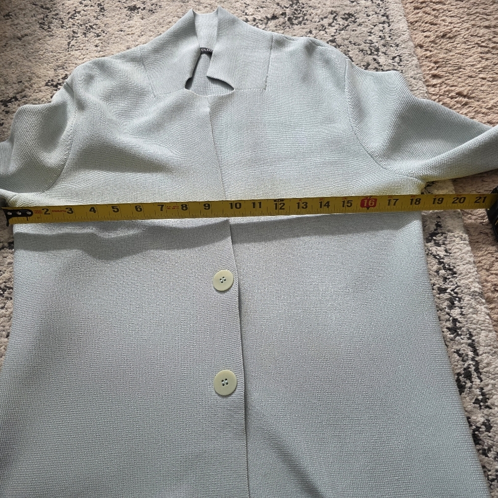Eileen Fisher Silk Blend Cardigan Womens M Light Sea Green Preppy Coastal - Picture 11 of 12
